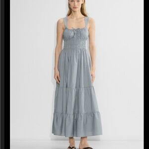 Aritzia Light Gray Tiered Maxi Sundress